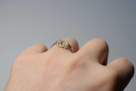 boho wedding ring, rough diamond ring, engagement ring, uncut diamond ri… - Picture 2 of 5